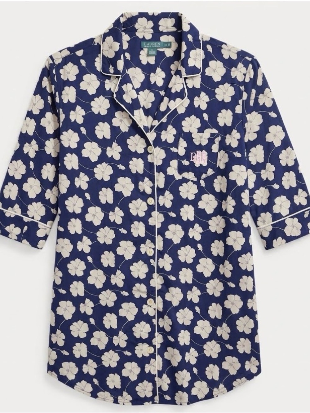 Ralph Lauren Navy Floral-Print Night Shirt